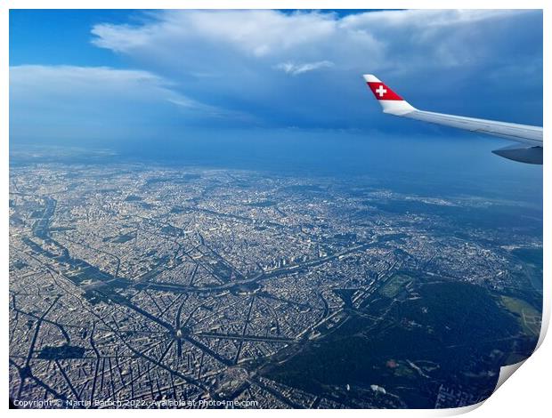 Flying over Paris Print by Martin Baroch