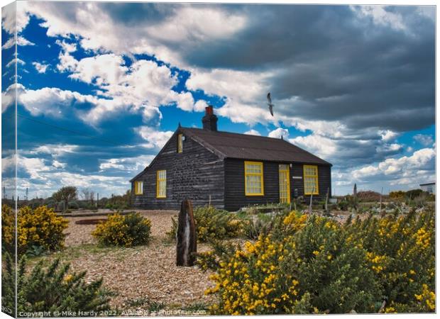 Prospect Cottage & Garden on Dungeness Beach Home of Derek Jarman Canvas Print by Mike Hardy