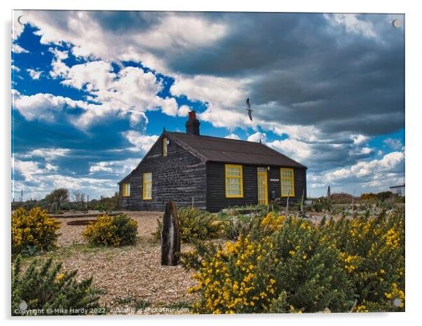 Prospect Cottage & Garden on Dungeness Beach Home of Derek Jarman Acrylic by Mike Hardy