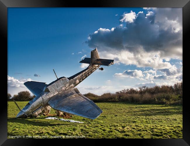 Battle of Britain-Stainless Steel sculpture of Crashed Junkers JU87 Stuka Framed Print by Mike Hardy