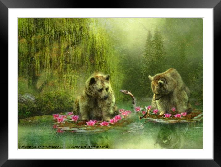 Bear Dreaming Framed Mounted Print by Trudi Simmonds