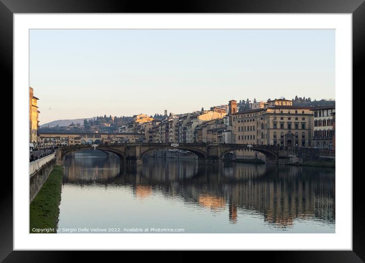 Santa Trinita bridge in Florenze, Italy Framed Mounted Print by Sergio Delle Vedove