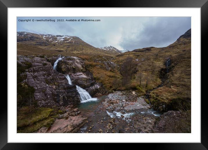 Glencoe Waterfalls Framed Mounted Print by rawshutterbug 
