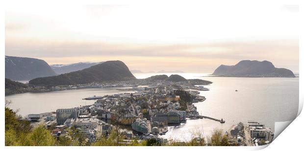 Picture-perfect Alesund Norway Print by kathy white