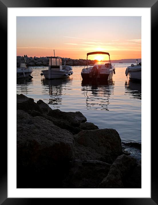 Boats at the coast of Marseille Framed Mounted Print by Lensw0rld 