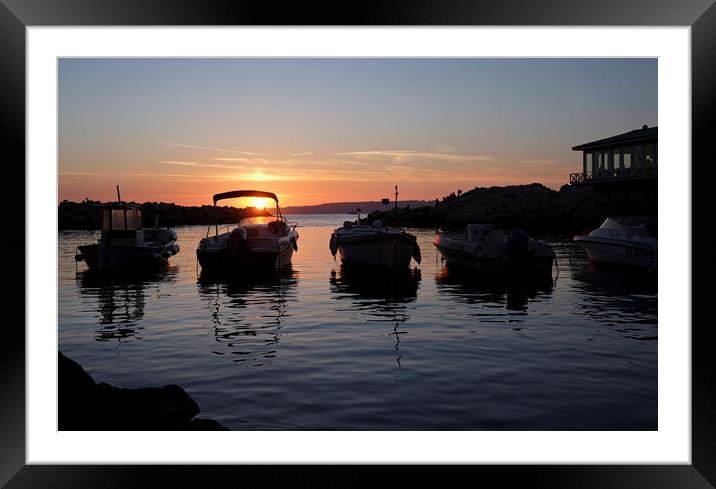Boats at the coast of Marseille Framed Mounted Print by Lensw0rld 