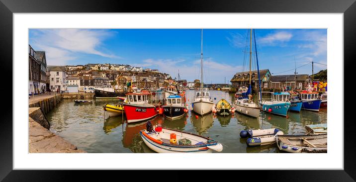Mevagissey Harbour, Cornwall, England Framed Mounted Print by Maggie McCall