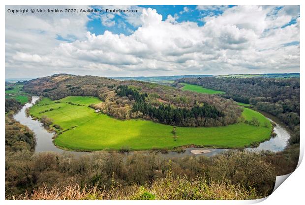 River Wye from Yat Rock Herefordshire Print by Nick Jenkins