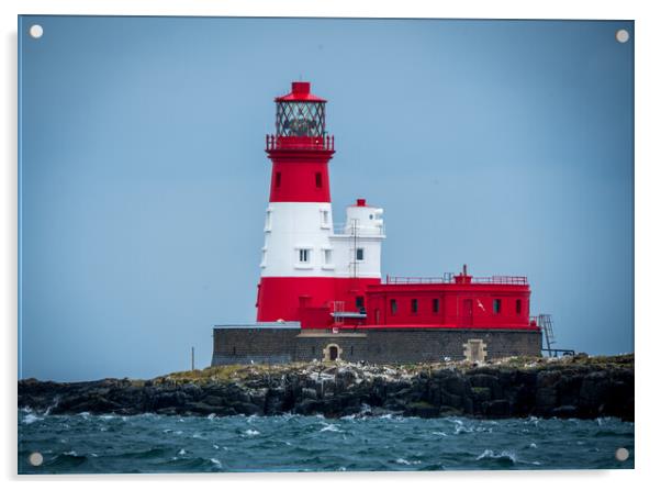 Longstone Lighthouse Acrylic by Mark Hetherington