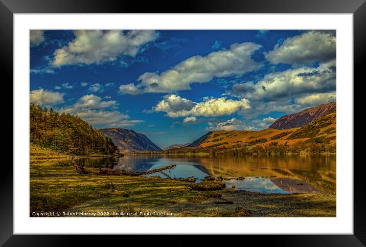 A Tranquil Spring Day at Buttermere Framed Mounted Print by Robert Murray