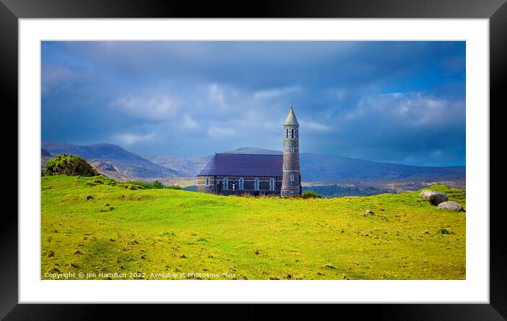 Serene Chapel nestled amidst Irish Mountains Framed Mounted Print by jim Hamilton