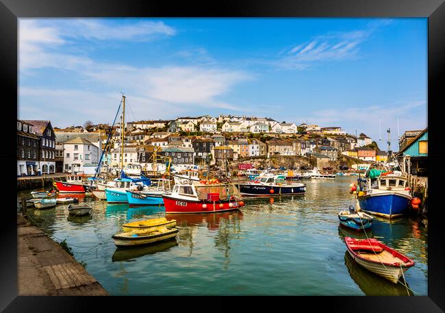 Mevagissey Harbour, Cornwall, England Framed Print by Maggie McCall