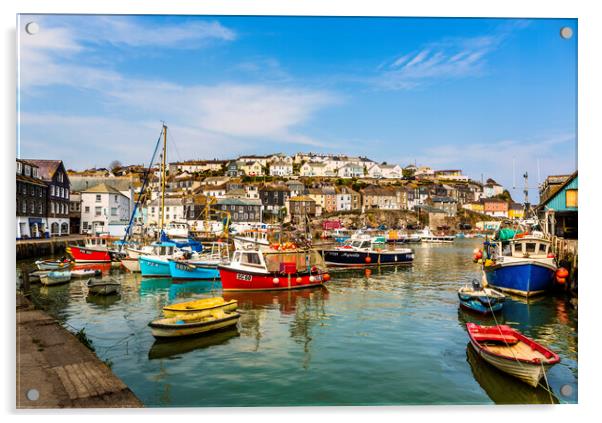 Mevagissey Harbour, Cornwall, England Acrylic by Maggie McCall