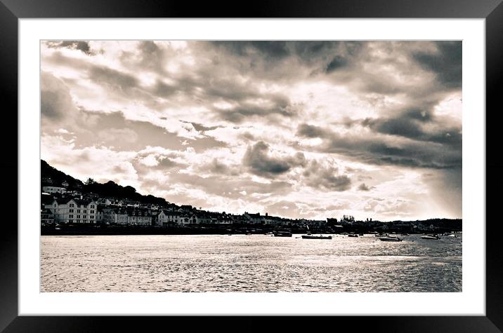 River Teign dark sky  Framed Mounted Print by Timothy Finlan