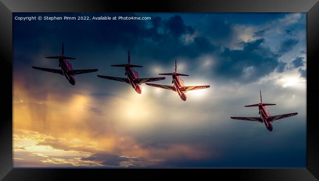 Red Arrows Flypast with Sky Replaced Framed Print by Stephen Pimm