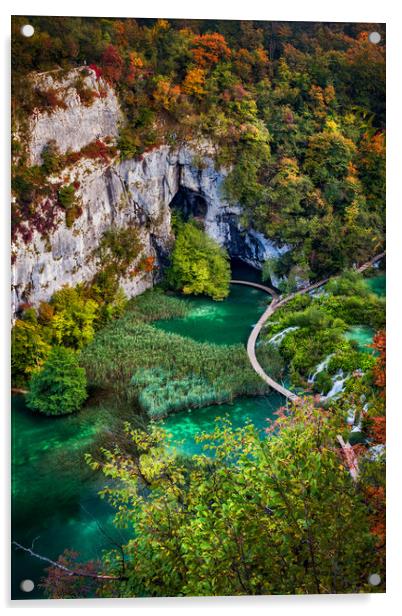Plitvice Lakes National Park Autumn Landscape in Croatia Acrylic by Artur Bogacki