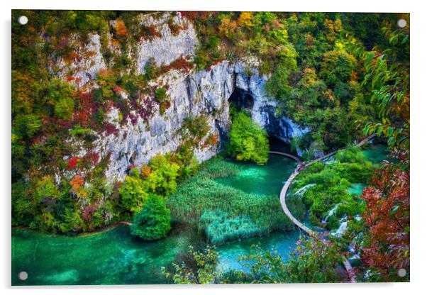 Plitvice Lakes National Park In Croatia Acrylic by Artur Bogacki