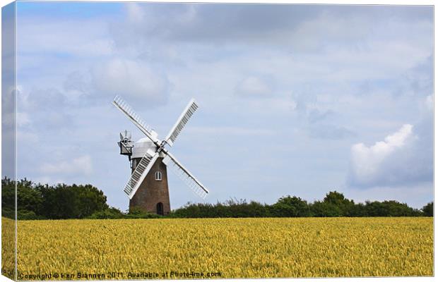 Wilton Windmill and Corn field Canvas Print by Oxon Images
