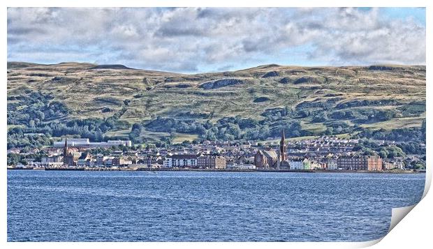 Largs seafront view, North Ayrshire Print by Allan Durward Photography