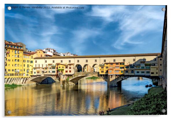 Ponte Vecchio   Acrylic by Ferenc Verebélyi