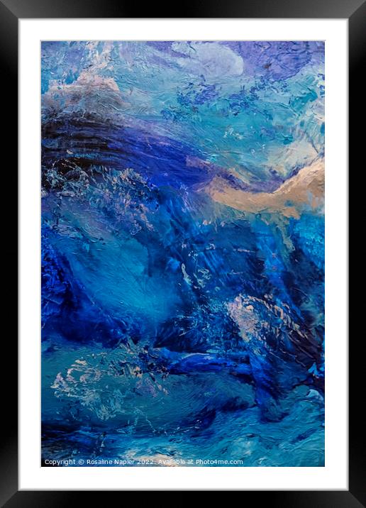 Stormy sea abstract Framed Mounted Print by Rosaline Napier