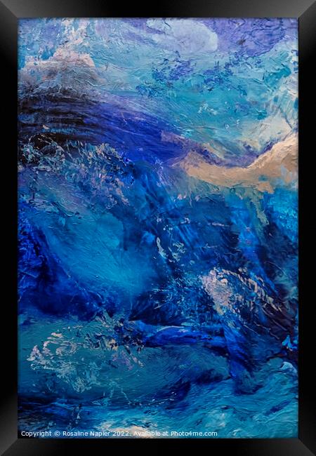 Stormy sea abstract Framed Print by Rosaline Napier