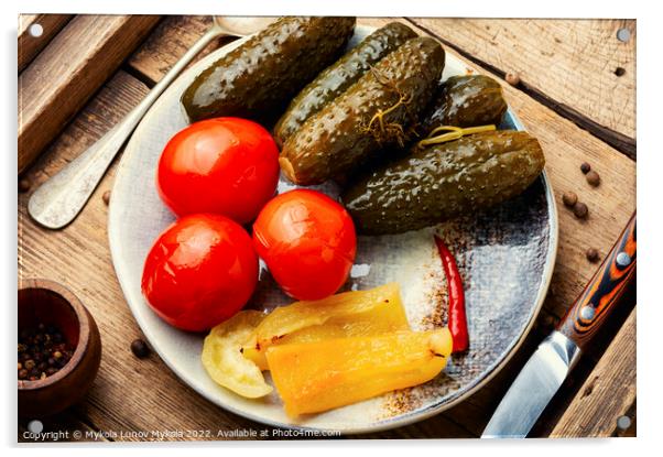 Salted, pickled vegetables Acrylic by Mykola Lunov Mykola
