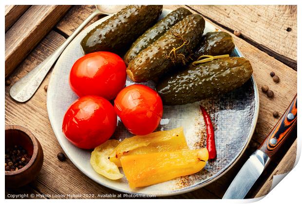 Salted, pickled vegetables Print by Mykola Lunov Mykola