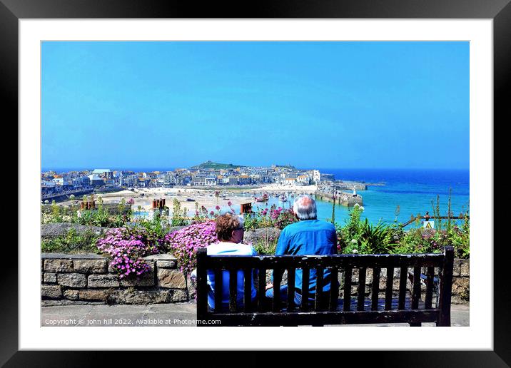 St. Ives View, Cornwall, UK. Framed Mounted Print by john hill