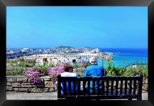 St. Ives View, Cornwall, UK. Framed Print by john hill