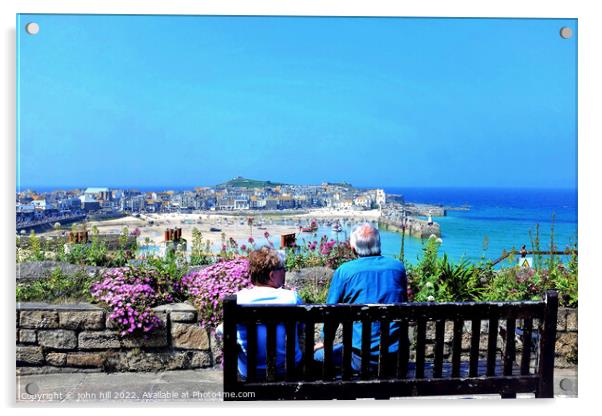 St. Ives View, Cornwall, UK. Acrylic by john hill