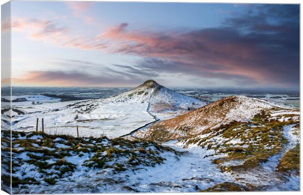 Snowy path to Roseberry Topping Canvas Print by Kevin Winter