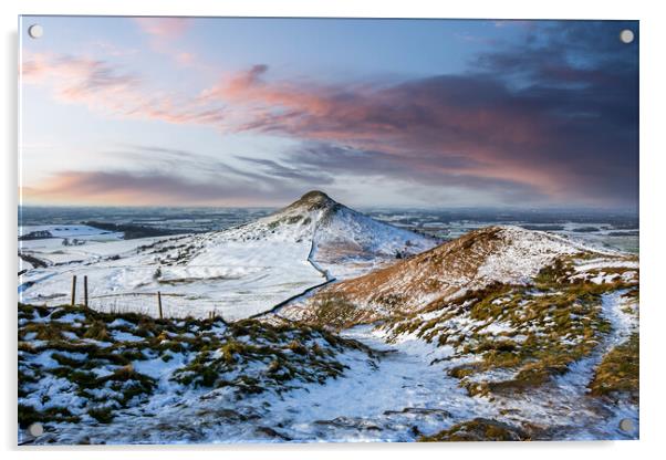 Snowy path to Roseberry Topping Acrylic by Kevin Winter