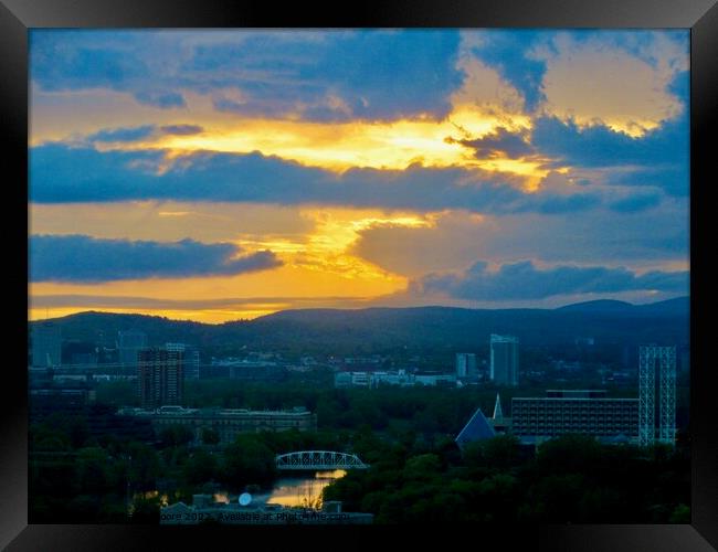 Sunset over the Gatineau Hills Framed Print by Stephanie Moore