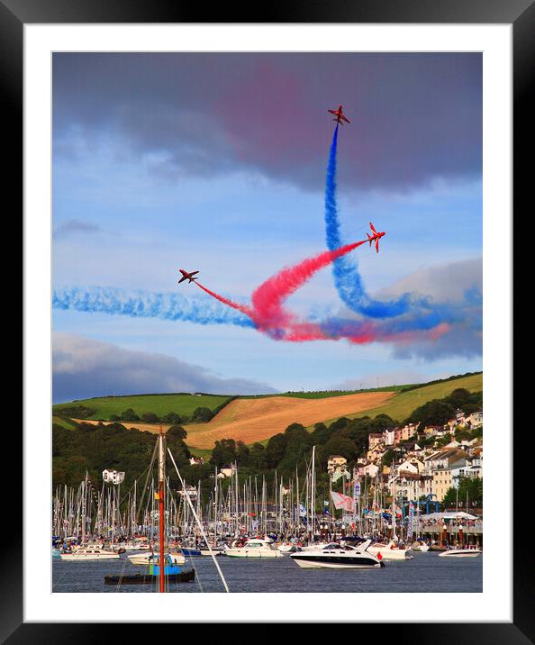 The Thrilling Red Arrows Air Display Framed Mounted Print by Paul F Prestidge