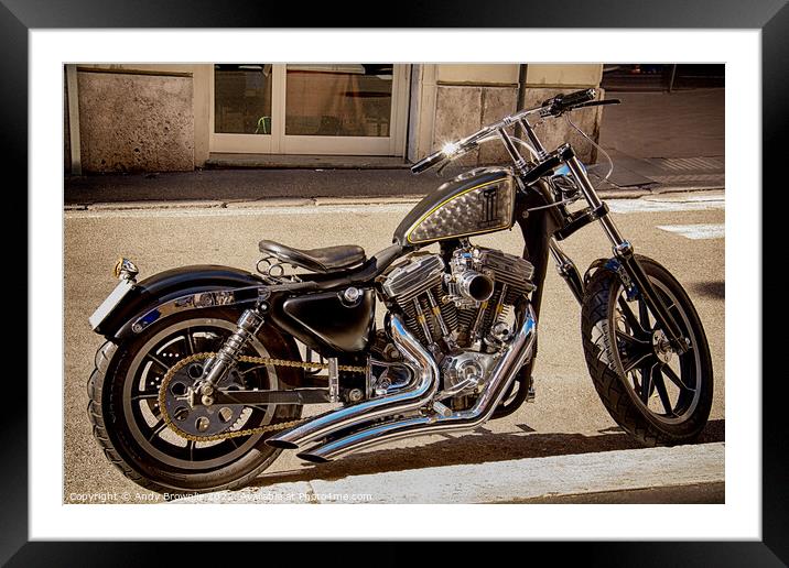 Harley Davidson Framed Mounted Print by Andy Brownlie