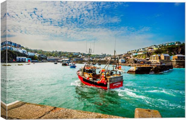 Mevagissey, Outer Harbour, Cornwall, Canvas Print by Maggie McCall