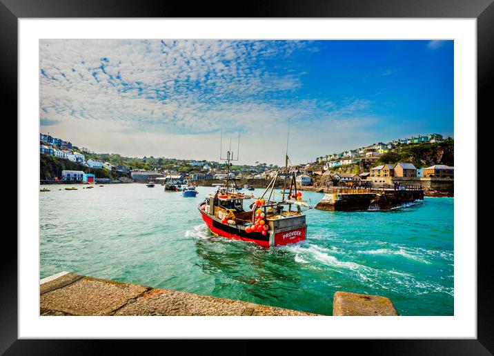 Mevagissey, Outer Harbour, Cornwall, Framed Mounted Print by Maggie McCall