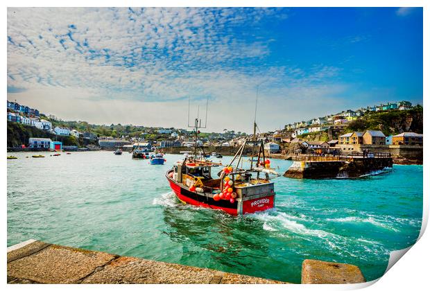 Mevagissey, Outer Harbour, Cornwall, Print by Maggie McCall