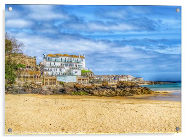 Serene Porthminster Bay Acrylic by Beryl Curran