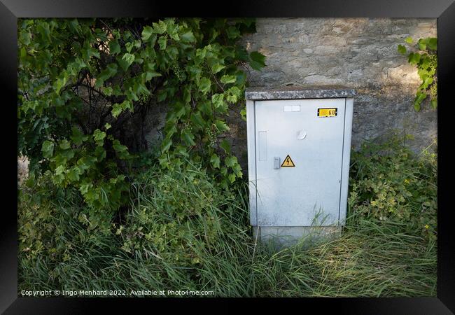 Transformer box in a garden Framed Print by Ingo Menhard