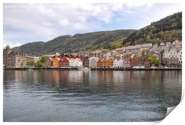 Bergen Norway Print by kathy white