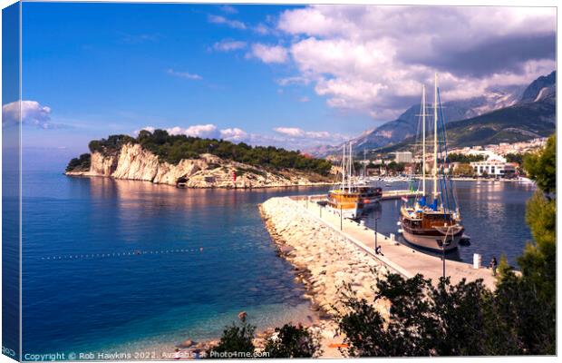 Makarska by sea  Canvas Print by Rob Hawkins