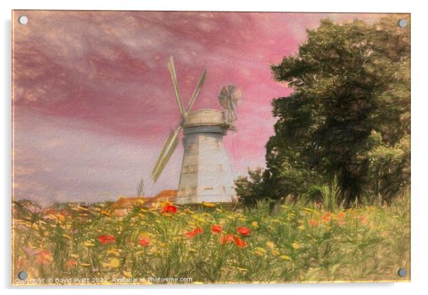Upminster Windmill Art  Acrylic by David Pyatt