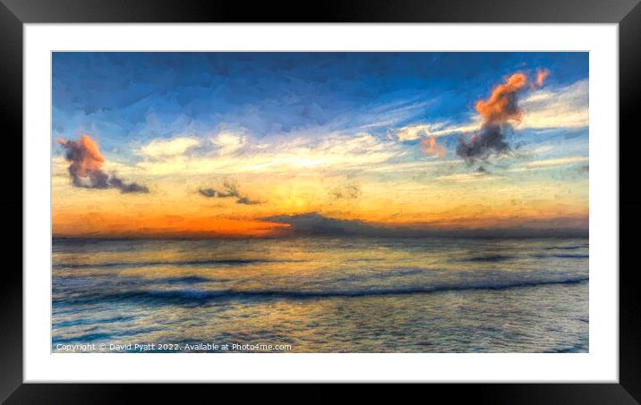 Barbados Sunset Art Framed Mounted Print by David Pyatt