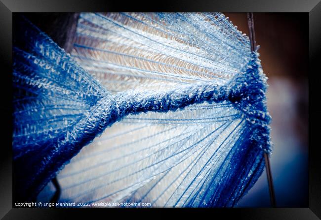 Closeup shot of blue mesh Framed Print by Ingo Menhard