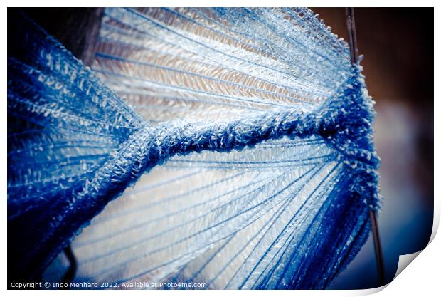 Closeup shot of blue mesh Print by Ingo Menhard