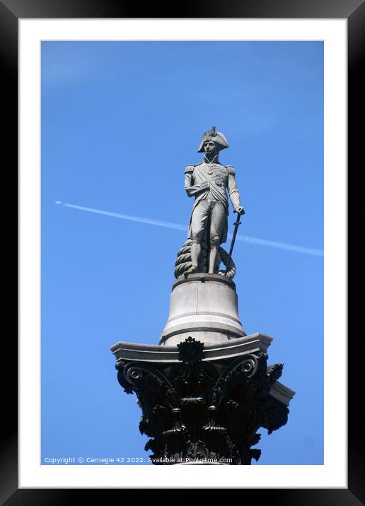 Iconic Nelson's Column & Soaring Aeroplane Framed Mounted Print by Carnegie 42