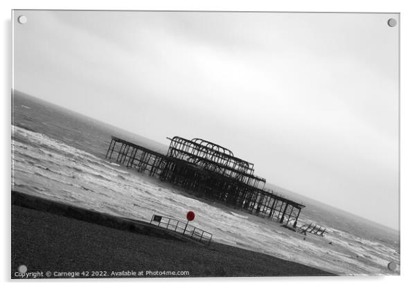 Brighton's Iconic West Pier: A Colourful Vision Acrylic by Carnegie 42