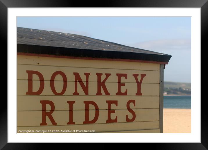 Iconic Weymouth Beach Donkey Hut Framed Mounted Print by Carnegie 42